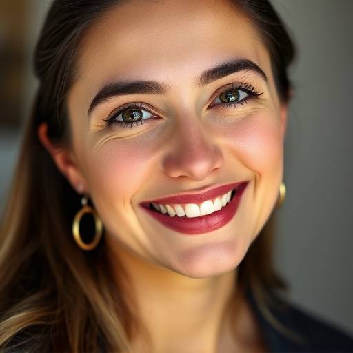 Retrato de Fernanda Alves, a fotógrafa de produtos da Luz & Cor Fotografia, sorrindo.